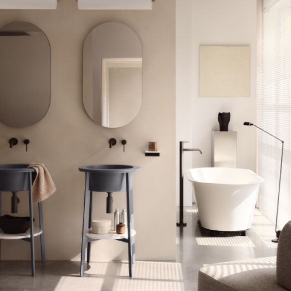 ceramica cielo umywalka wolnostojąca okrągła w kolorze